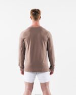 Clothing IE Alphalete Men AA Airtech LS Tee Creamy Beige Brown 2L4400517 - Image 4