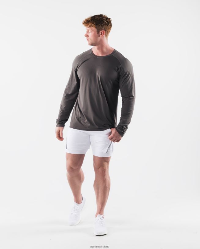 Clothing IE Alphalete Men AA Airtech LS Tee Dusty Concrete Grey 2L4400519 - Image 2