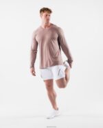 Clothing IE Alphalete Men AA Airtech LS Tee Porcelain Brown 2L4400515 - Image 2