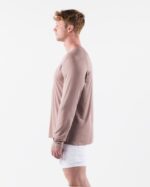 Clothing IE Alphalete Men AA Airtech LS Tee Porcelain Brown 2L4400515 - Image 3