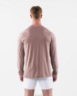 Clothing IE Alphalete Men AA Airtech LS Tee Porcelain Brown 2L4400515 - Image 4
