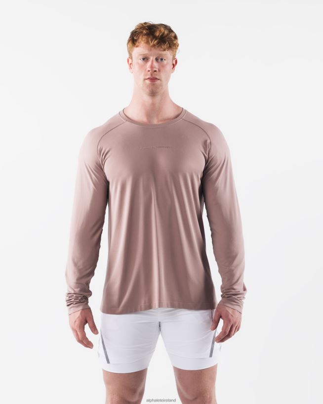 Clothing IE Alphalete Men AA Airtech LS Tee Porcelain Brown 2L4400515 - Image 1