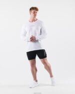 Clothing IE Alphalete Men AA Airtech LS Tee White 2L4400509 - Image 2