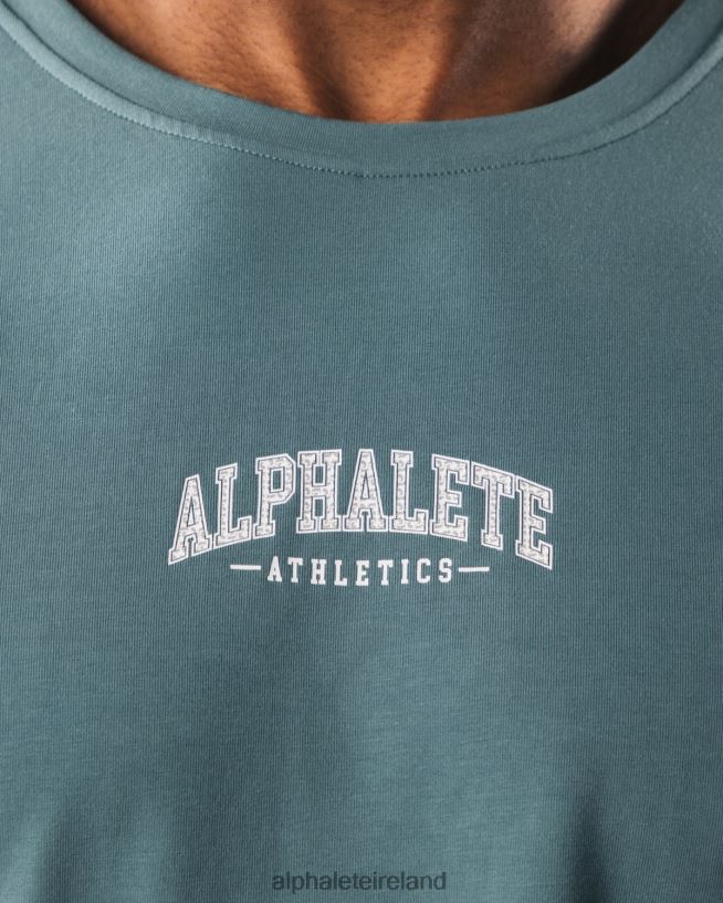 Clothing IE Alphalete Men AA Paisley Print LS Tee Turquoise Blue 2L4400529 - Image 5