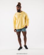Clothing IE Alphalete Men AA Paisley Print LS Tee Yellow 2L4400528 - Image 2