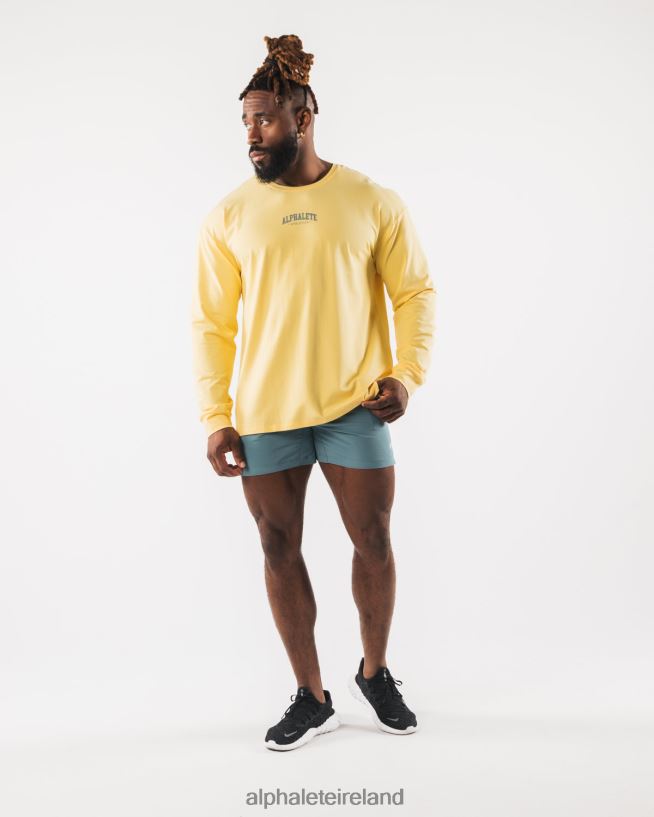 Clothing IE Alphalete Men AA Paisley Print LS Tee Yellow 2L4400528 - Image 2