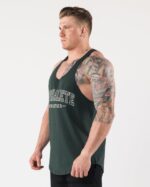 Clothing IE Alphalete Men AA Raw Cut Tank Evergreen Green 2L4400589 - Image 3