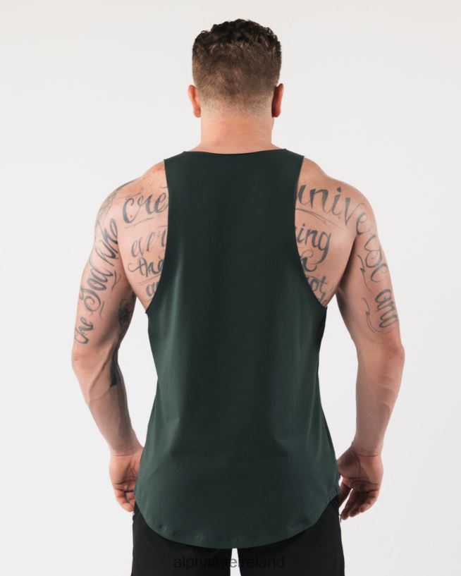 Clothing IE Alphalete Men AA Raw Cut Tank Evergreen Green 2L4400589 - Image 4