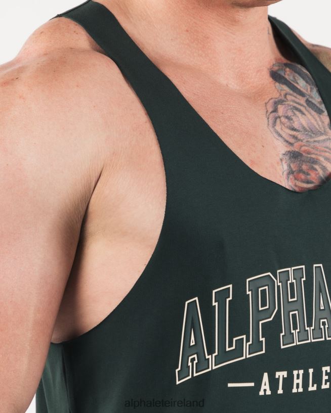 Clothing IE Alphalete Men AA Raw Cut Tank Evergreen Green 2L4400589 - Image 5