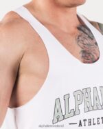 Clothing IE Alphalete Men AA Raw Cut Tank White 2L4400588 - Image 5