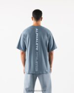 Clothing IE Alphalete Men Aligned Tee Glacier Blue 2L4400497 - Image 4