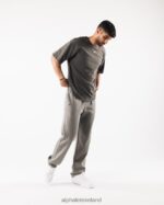 Clothing IE Alphalete Men Aligned Tee Pewter Brown 2L4400501 - Image 2