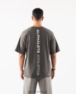 Clothing IE Alphalete Men Aligned Tee Pewter Brown 2L4400501 - Image 4