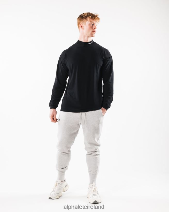 Clothing IE Alphalete Men Brushed Core Mock Neck LS Black 2L4400541 - Image 2