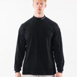 Clothing IE Alphalete Men Brushed Core Mock Neck LS Black 2L4400541