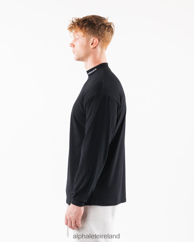 Clothing IE Alphalete Men Brushed Core Mock Neck LS Black 2L4400541 - Image 4