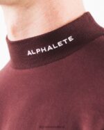Clothing IE Alphalete Men Brushed Core Mock Neck LS Sangria Red 2L4400540 - Image 5