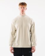 Clothing IE Alphalete Men Brushed Core Mock Neck LS Sea Shell Brown 2L4400539