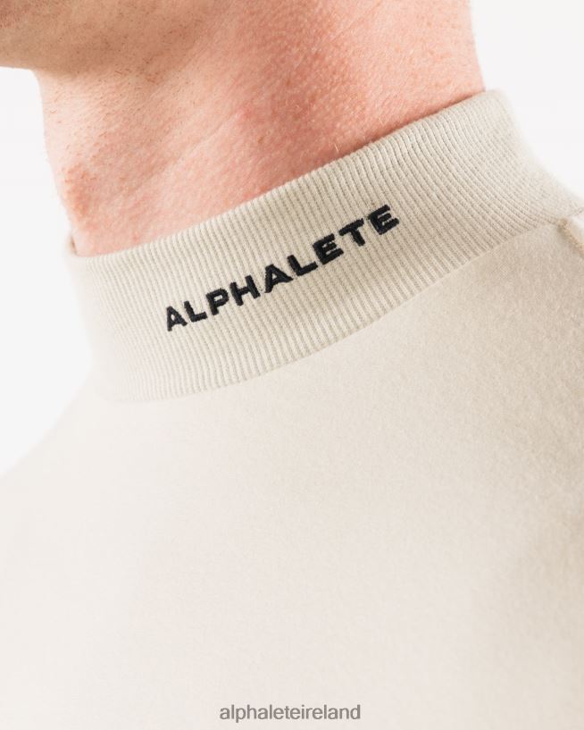 Clothing IE Alphalete Men Brushed Core Mock Neck LS Sea Shell Brown 2L4400539 - Image 5