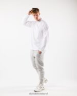Clothing IE Alphalete Men Brushed Core Mock Neck LS White 2L4400538 - Image 2