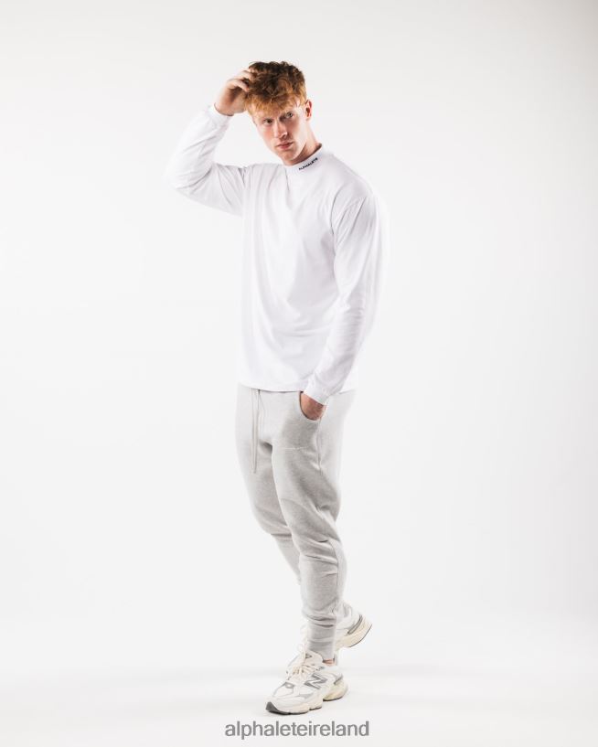 Clothing IE Alphalete Men Brushed Core Mock Neck LS White 2L4400538 - Image 2
