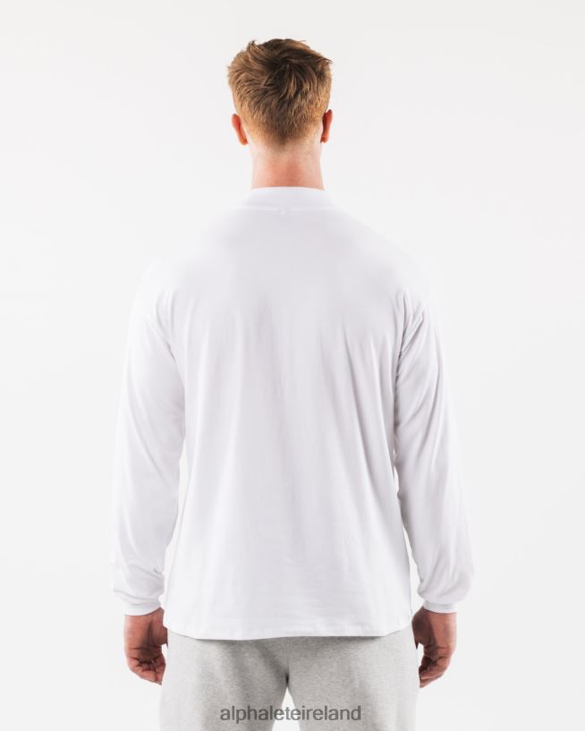 Clothing IE Alphalete Men Brushed Core Mock Neck LS White 2L4400538 - Image 3