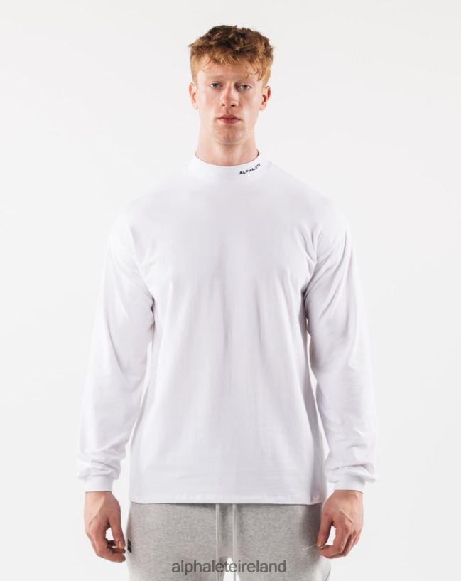 Clothing IE Alphalete Men Brushed Core Mock Neck LS White 2L4400538 - Image 1