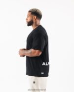 Clothing IE Alphalete Men Brushed Crest Tee Black 2L4400537 - Image 4