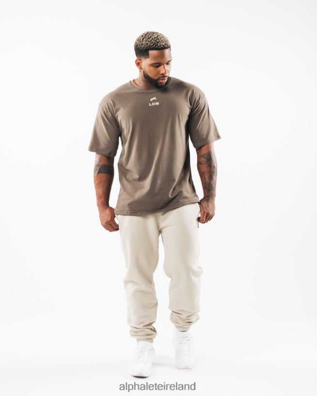 Clothing IE Alphalete Men Brushed Crest Tee Desert Taupe/Sea Shell Brown 2L4400536 - Image 2