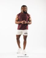 Clothing IE Alphalete Men Brushed Wolf Head Muscle Tank Sangria Red 2L4400585 - Image 2
