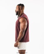 Clothing IE Alphalete Men Brushed Wolf Head Muscle Tank Sangria Red 2L4400585 - Image 4
