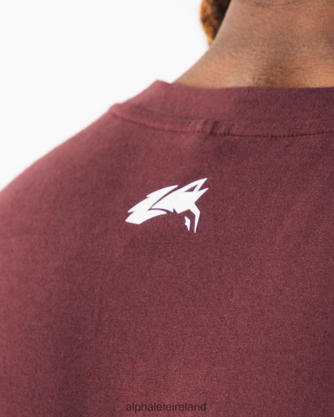 Clothing IE Alphalete Men Brushed Wolf Head Muscle Tank Sangria Red 2L4400585 - Image 5