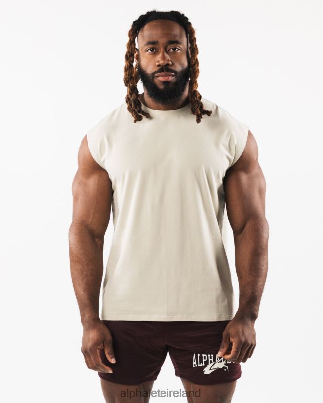 Clothing IE Alphalete Men Brushed Wolf Head Muscle Tank Sea Shell Brown 2L4400584 - Image 1
