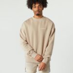 Clothing IE Alphalete Men Classic Crew Linen Brown 2L4400630