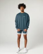 Clothing IE Alphalete Men Classic Crew Ocean Blue 2L4400632 - Image 2