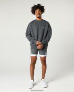 Clothing IE Alphalete Men Classic Crew Smoke Grey 2L4400633 - Image 2