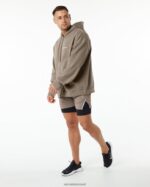 Clothing IE Alphalete Men Classic Full-Zip Jacket Mocha Brown 2L4400643 - Image 2