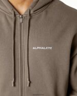 Clothing IE Alphalete Men Classic Full-Zip Jacket Mocha Brown 2L4400643 - Image 5