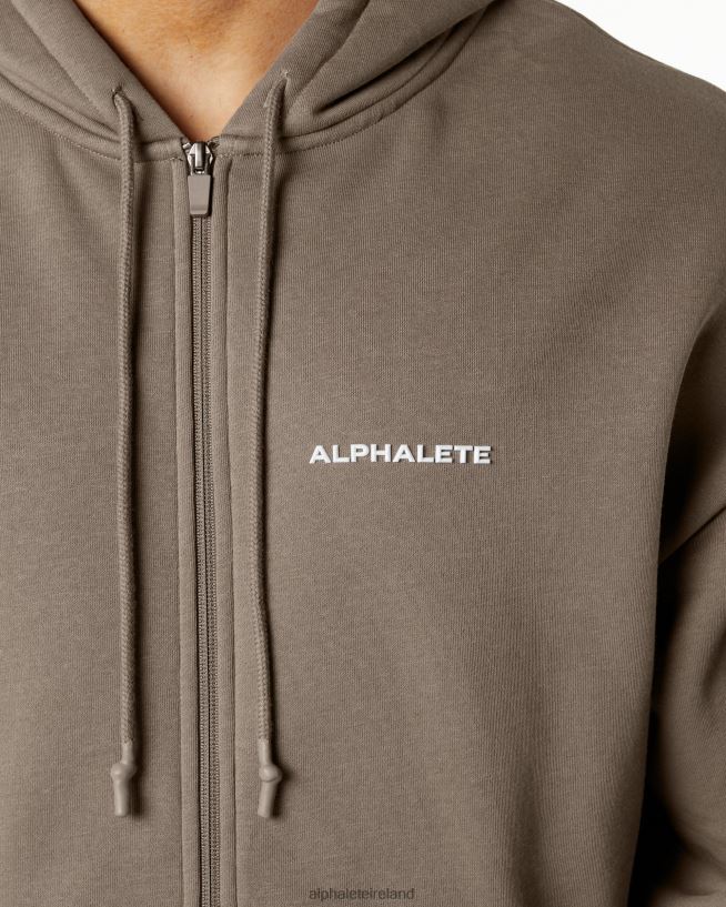 Clothing IE Alphalete Men Classic Full-Zip Jacket Mocha Brown 2L4400643 - Image 5