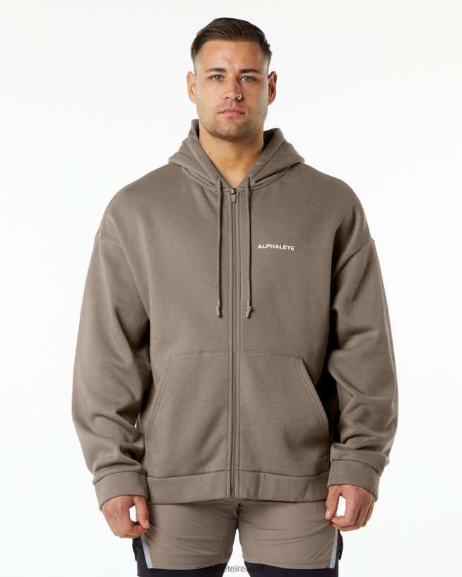 Clothing IE Alphalete Men Classic Full-Zip Jacket Mocha Brown 2L4400643 - Image 1