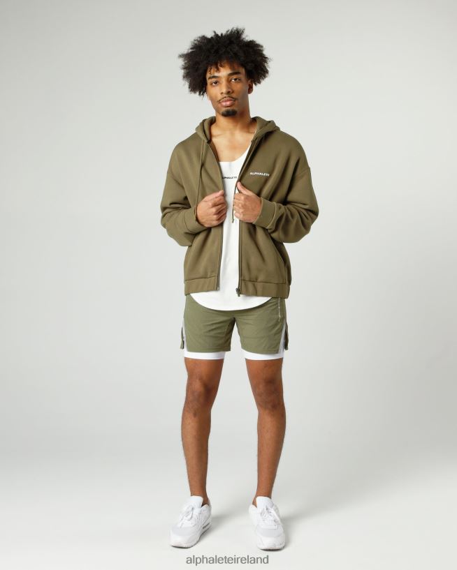 Clothing IE Alphalete Men Classic Full-Zip Jacket Willow Green 2L4400636 - Image 2