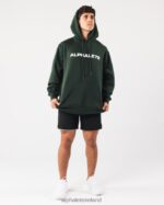 Clothing IE Alphalete Men Core Hoodie Evergreen Green 2L4400627 - Image 2