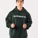 Clothing IE Alphalete Men Core Hoodie Evergreen Green 2L4400627