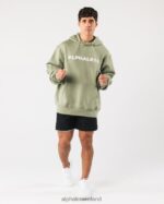 Clothing IE Alphalete Men Core Hoodie Sage Green 2L4400626 - Image 2