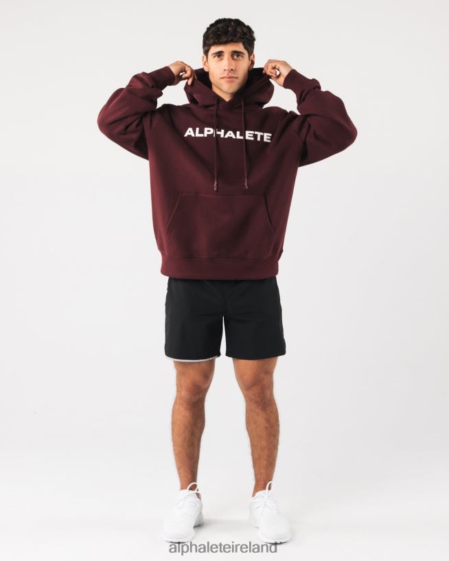 Clothing IE Alphalete Men Core Hoodie Sangria Red 2L4400628 - Image 2