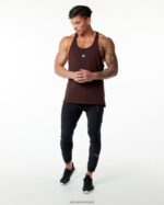 Clothing IE Alphalete Men Emblem Stringer Burgundy Red 2L4400606 - Image 4
