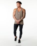 Clothing IE Alphalete Men Emblem Stringer Mocha Brown 2L4400602 - Image 4