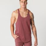 Clothing IE Alphalete Men Heavy Cotton Core Stringer Autumn Red 2L4400595