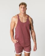 Clothing IE Alphalete Men Heavy Cotton Core Stringer Autumn Red 2L4400595