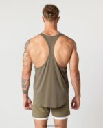 Clothing IE Alphalete Men Heavy Cotton Core Stringer Oak Green 2L4400597 - Image 2